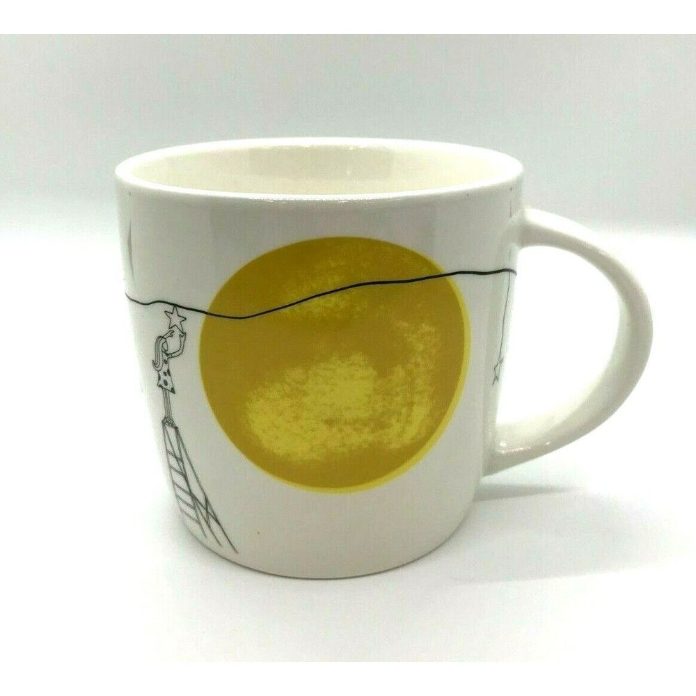 Starbucks Harvest Moon Ceramic Coffee Tea Mug Cup Girl Yellow Sun Star 14oz